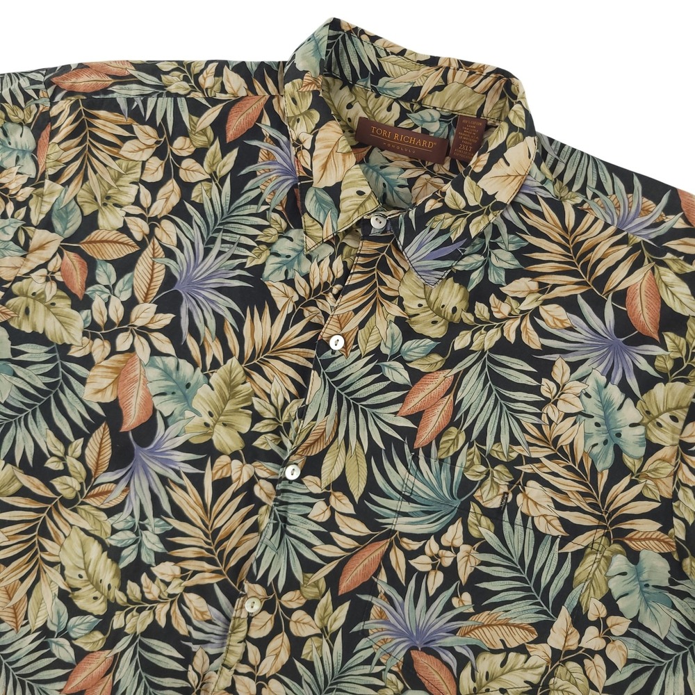 Tori Richard Shirt Mens 2XLT Multicolor Floral Hawaiian Short Sleeve Button Up